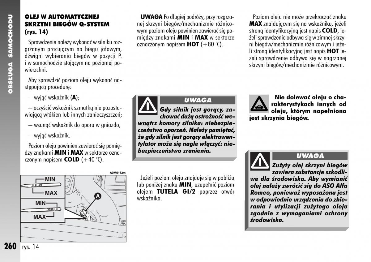 Alfa Romeo 156 instrukcja obslugi / page 262