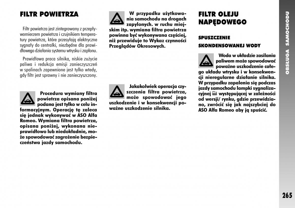 Alfa Romeo 156 instrukcja obslugi / page 267