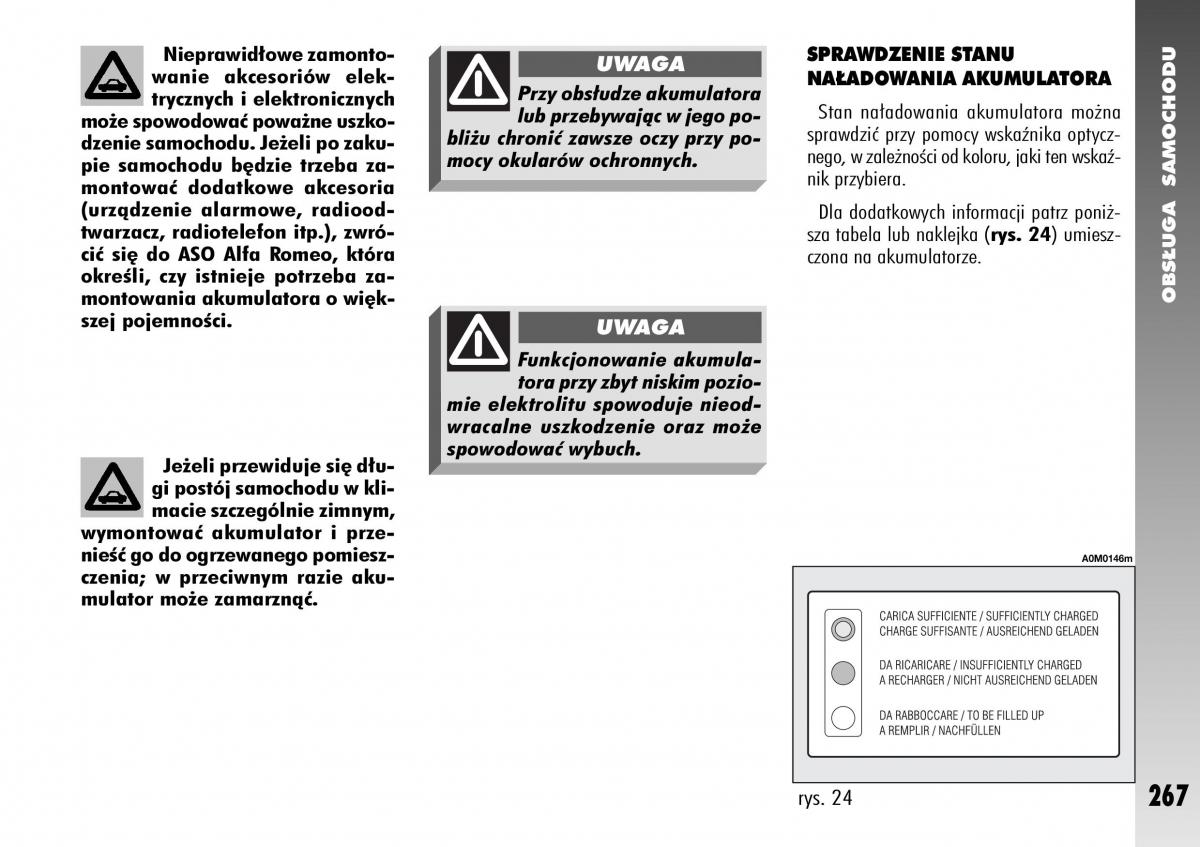 Alfa Romeo 156 instrukcja obslugi / page 269