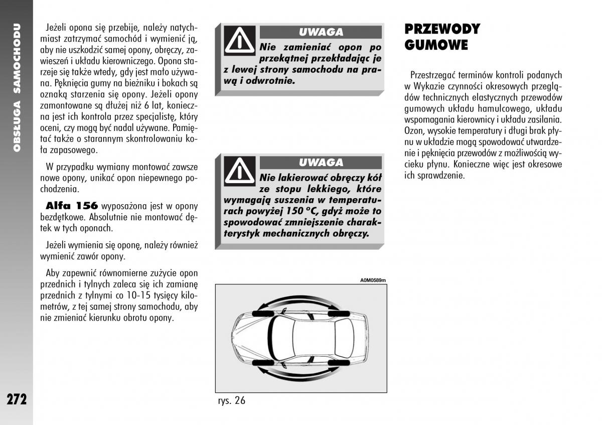 Alfa Romeo 156 instrukcja obslugi / page 274