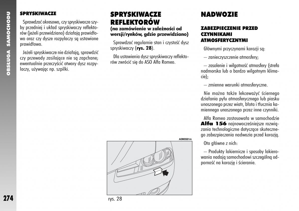 Alfa Romeo 156 instrukcja obslugi / page 276