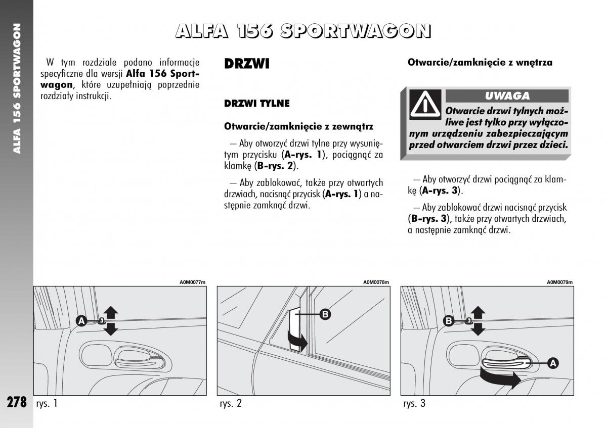 Alfa Romeo 156 instrukcja obslugi / page 280