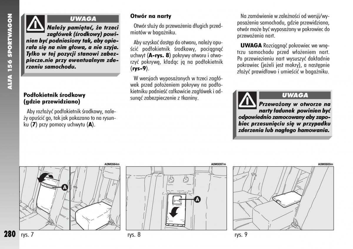 Alfa Romeo 156 instrukcja obslugi / page 282