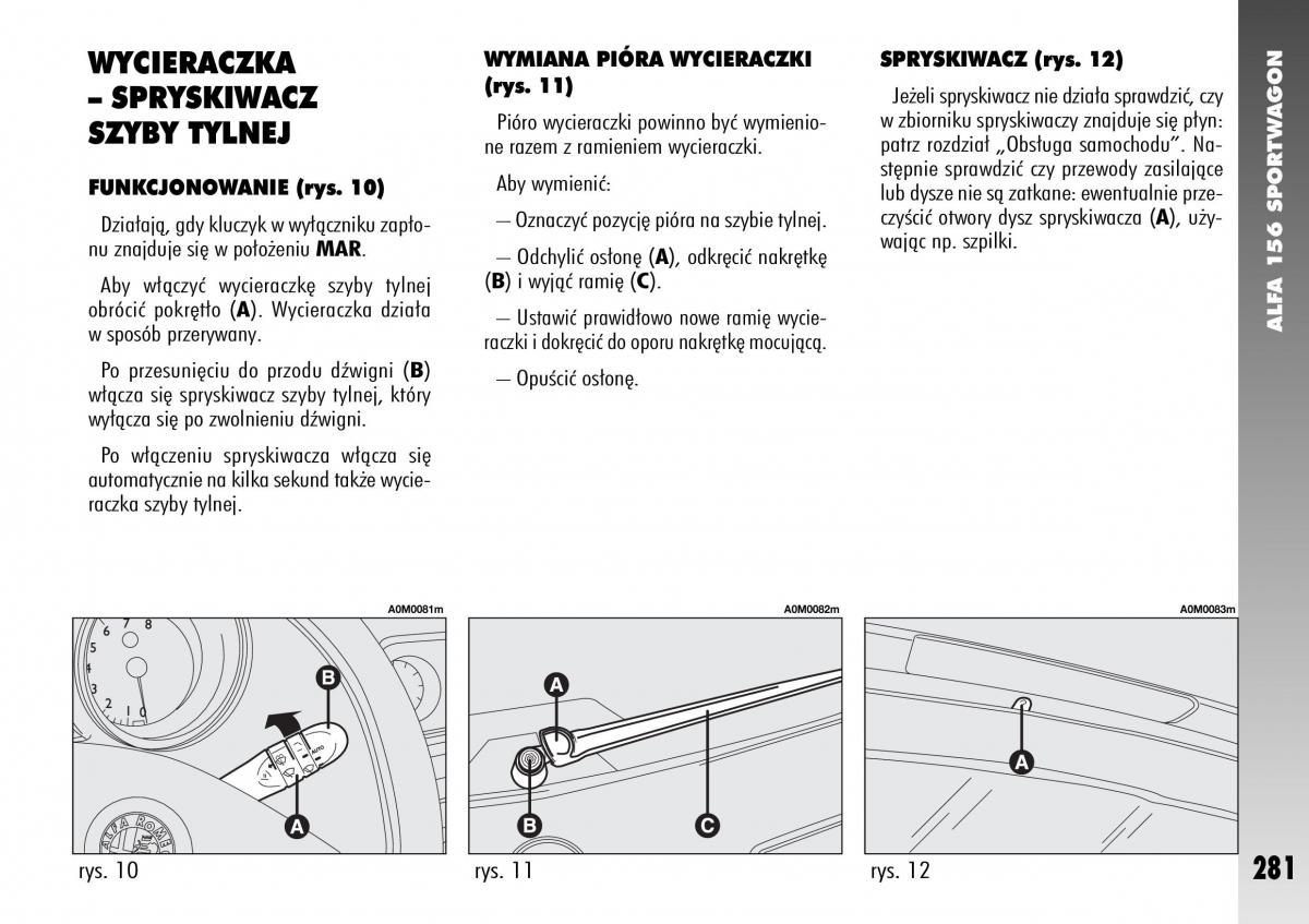 Alfa Romeo 156 instrukcja obslugi / page 283