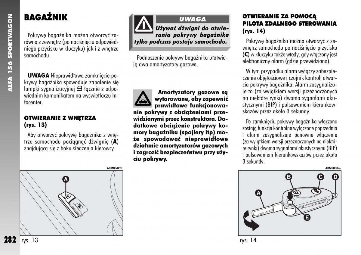 Alfa Romeo 156 instrukcja obslugi / page 284