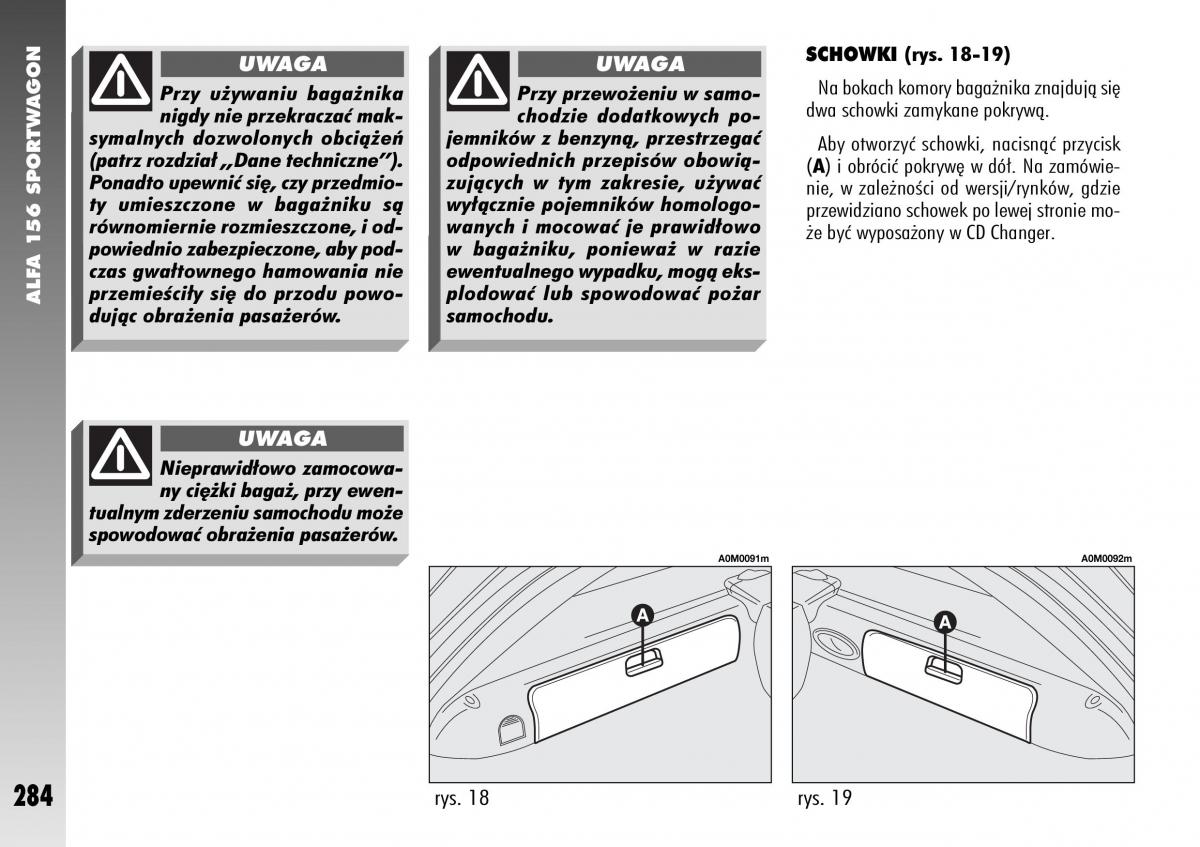 Alfa Romeo 156 instrukcja obslugi / page 286