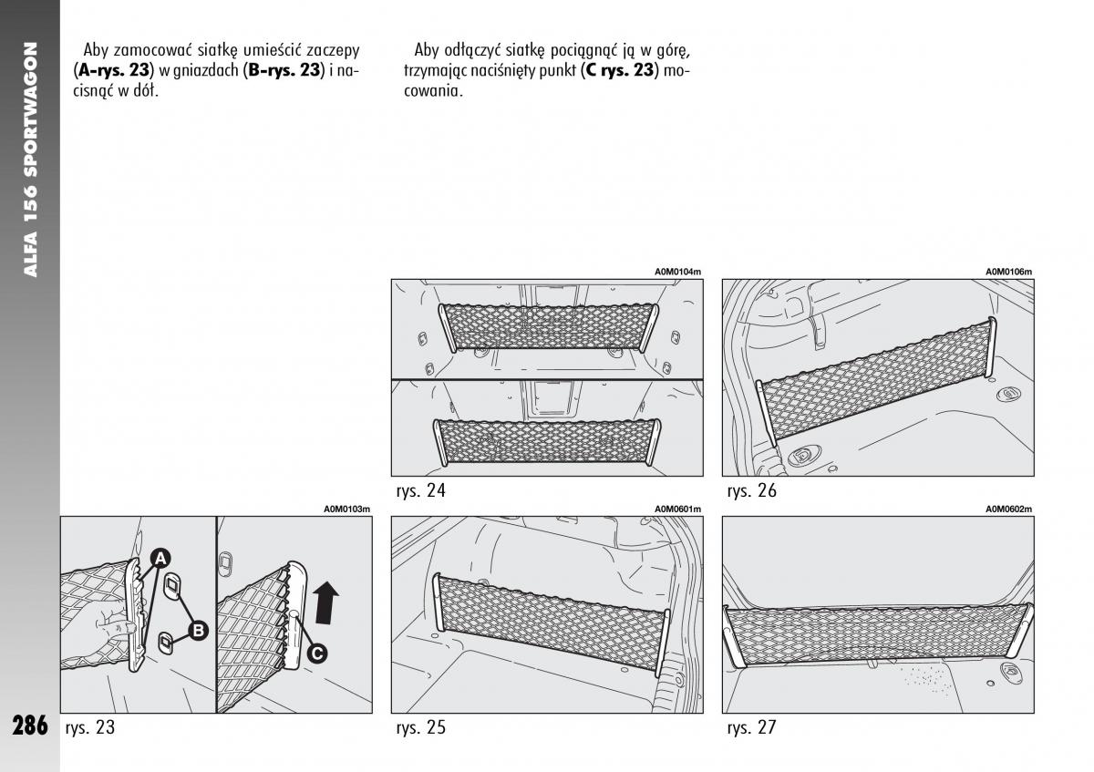 Alfa Romeo 156 instrukcja obslugi / page 288