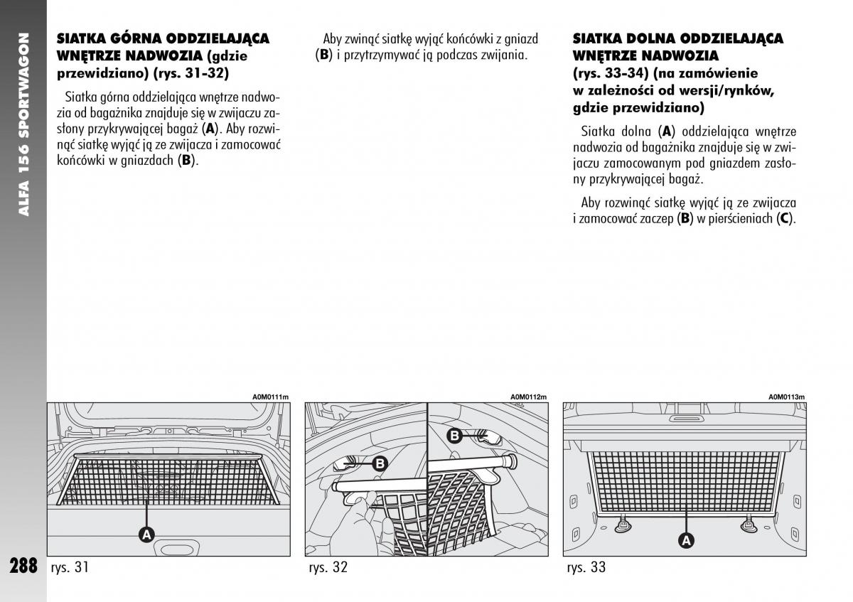 Alfa Romeo 156 instrukcja obslugi / page 290