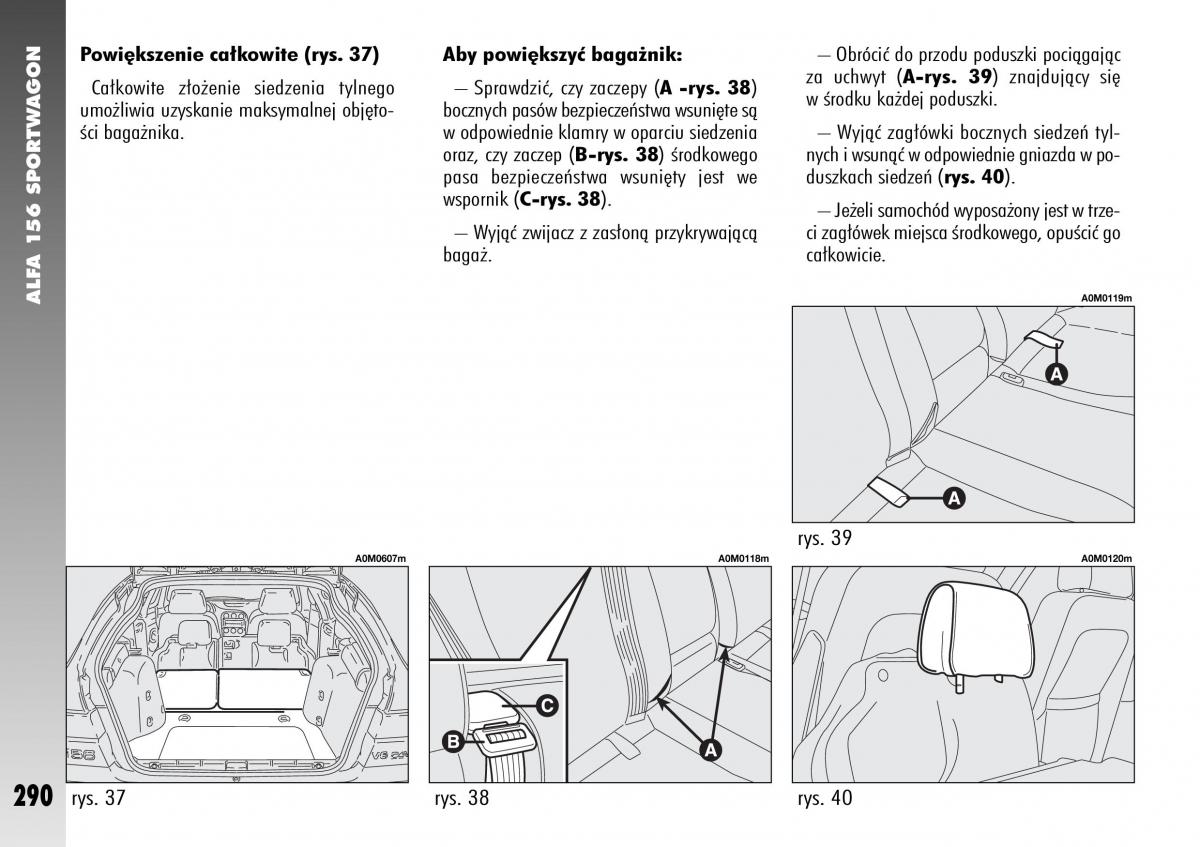 Alfa Romeo 156 instrukcja obslugi / page 292