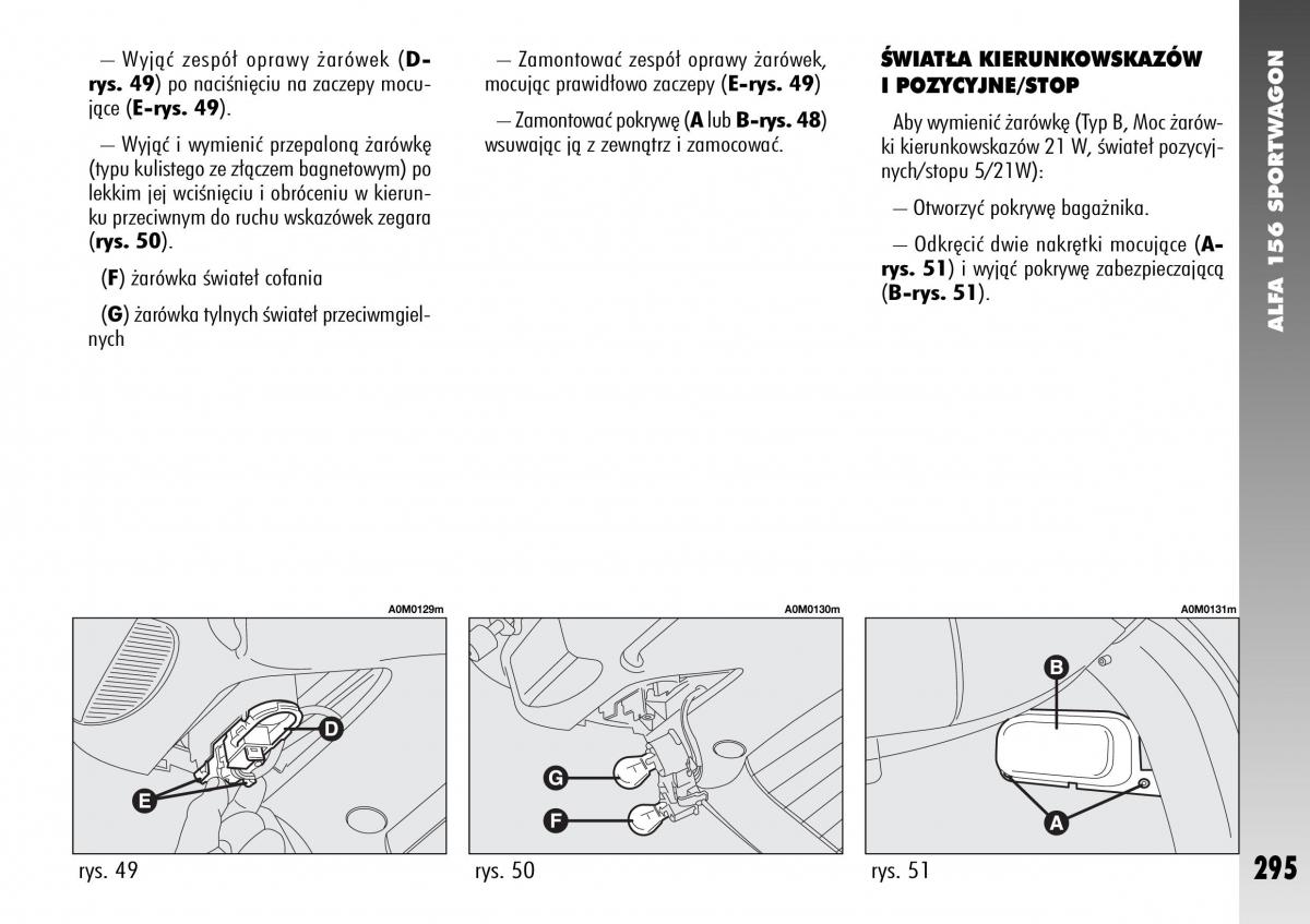 Alfa Romeo 156 instrukcja obslugi / page 297