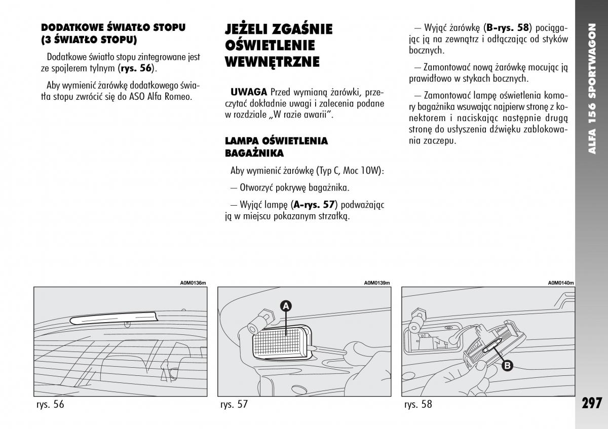 Alfa Romeo 156 instrukcja obslugi / page 299