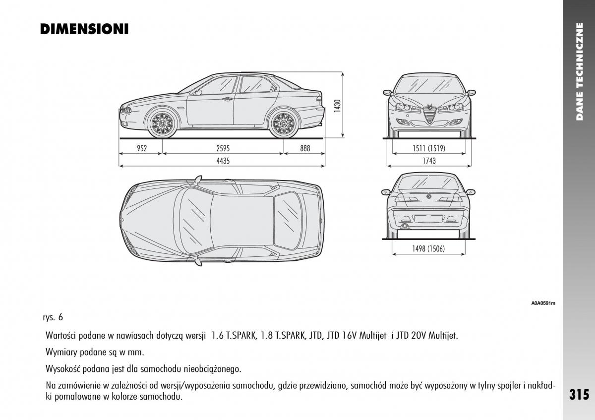 Alfa Romeo 156 instrukcja obslugi / page 317