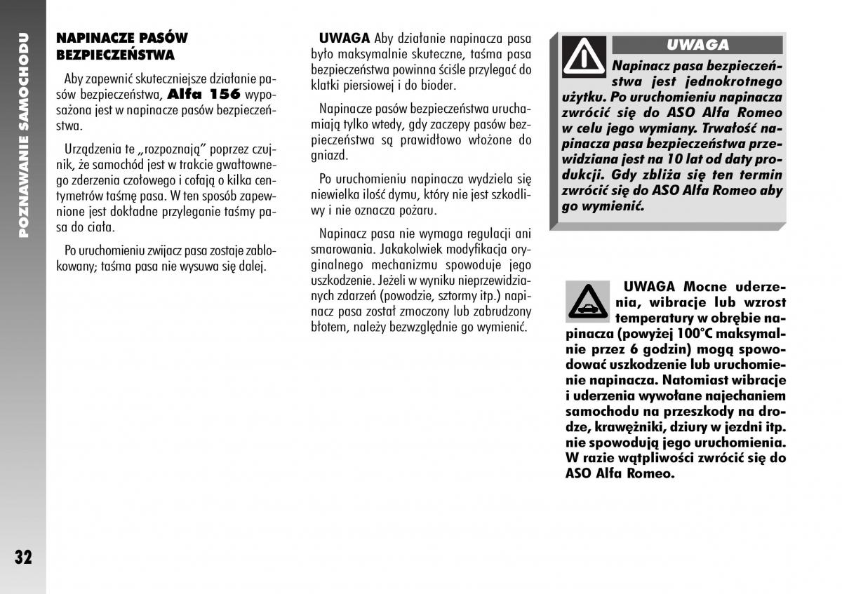 Alfa Romeo 156 instrukcja obslugi / page 34