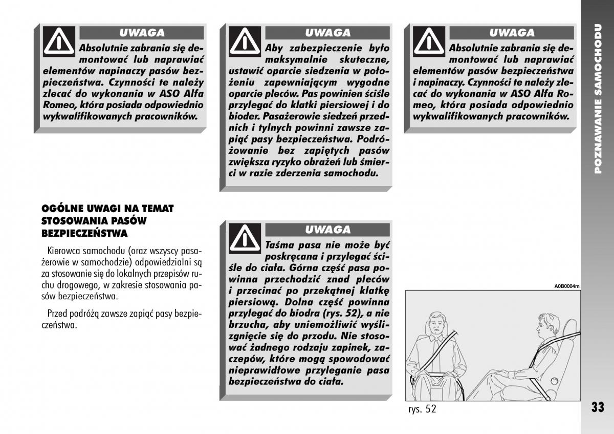 Alfa Romeo 156 instrukcja obslugi / page 35