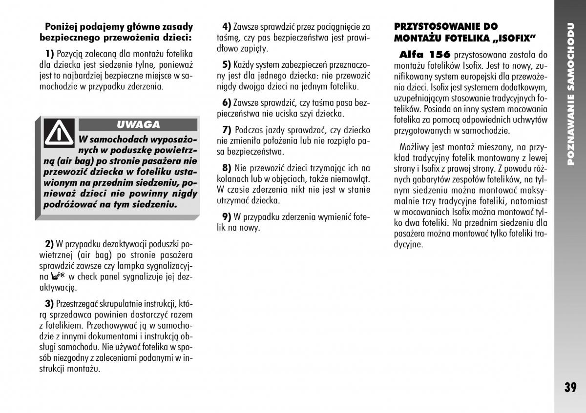 Alfa Romeo 156 instrukcja obslugi / page 41