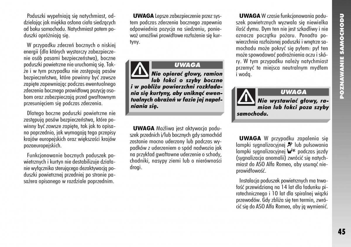 Alfa Romeo 156 instrukcja obslugi / page 47