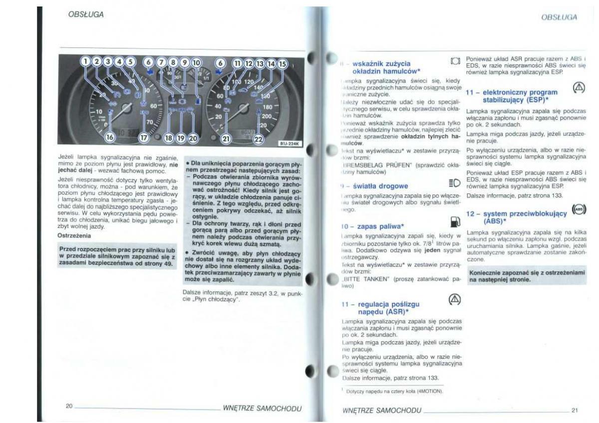 instrukcja obsługi  VW Golf IV 4 instrukcja / page 12