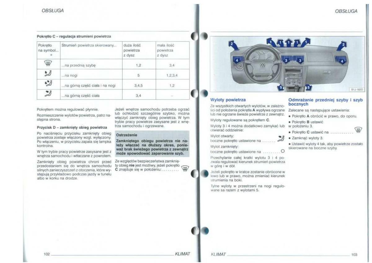 VW Golf IV 4 instrukcja obslugi / page 53