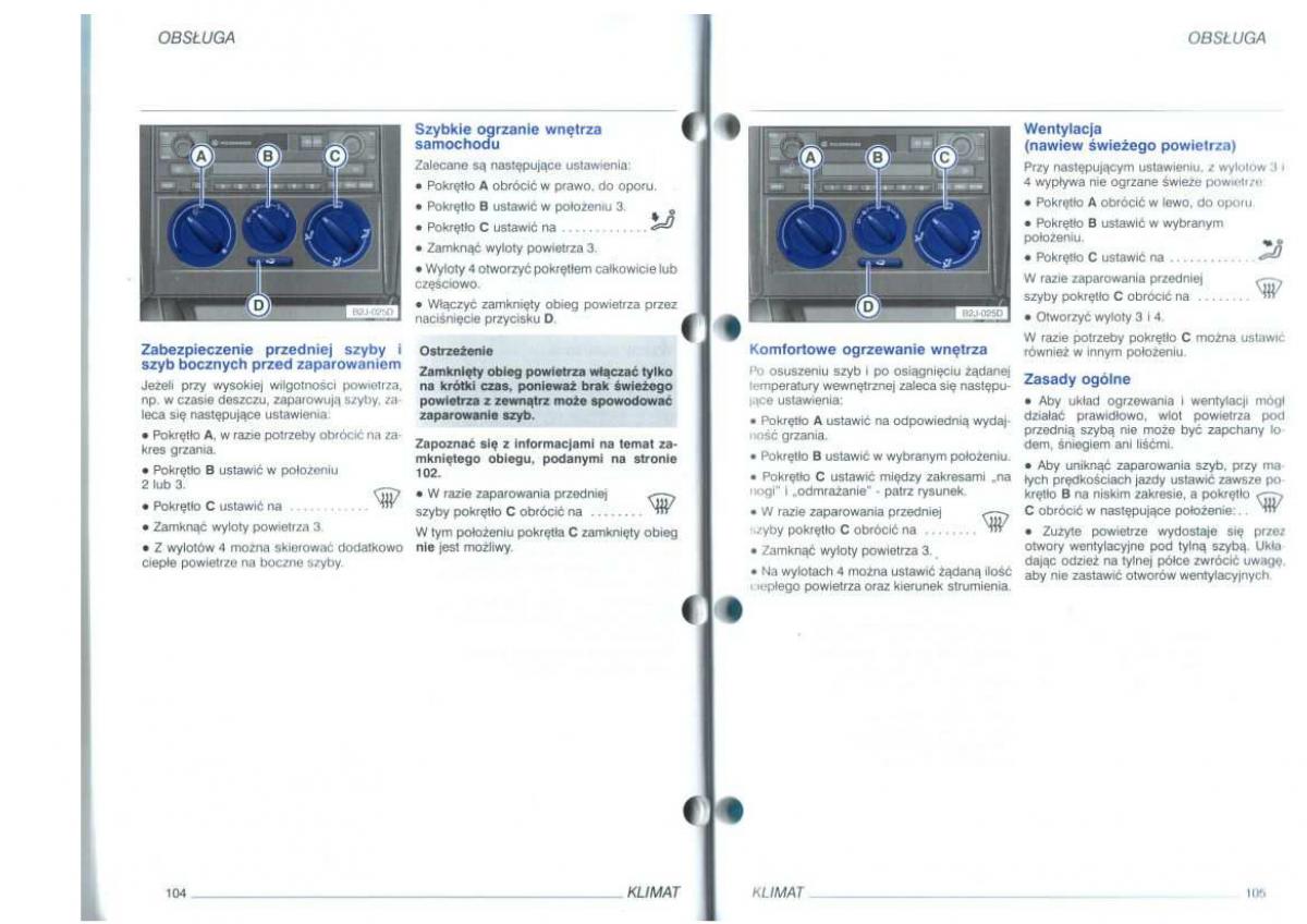 VW Golf IV 4 instrukcja obslugi / page 54