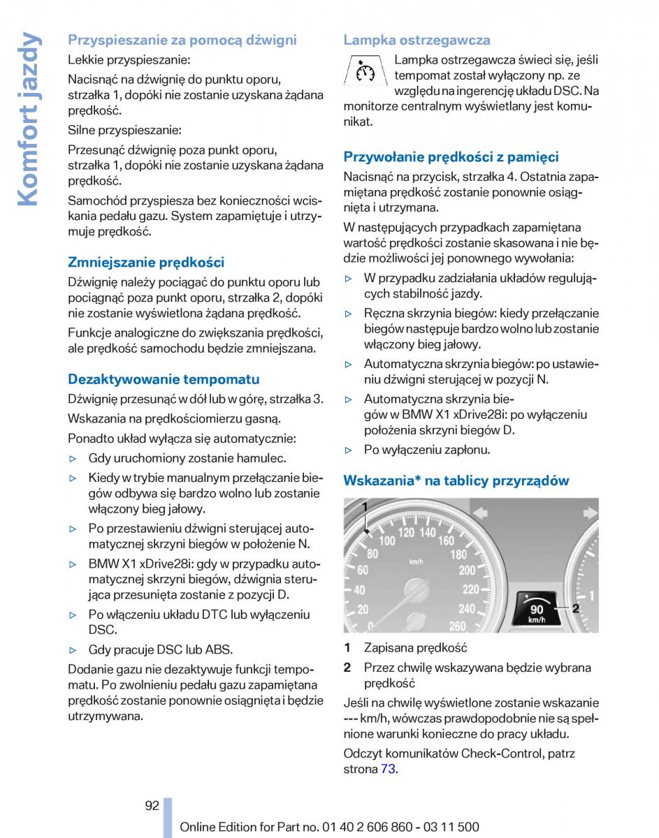 manual  BMW X1 E84 instrukcja / page 92