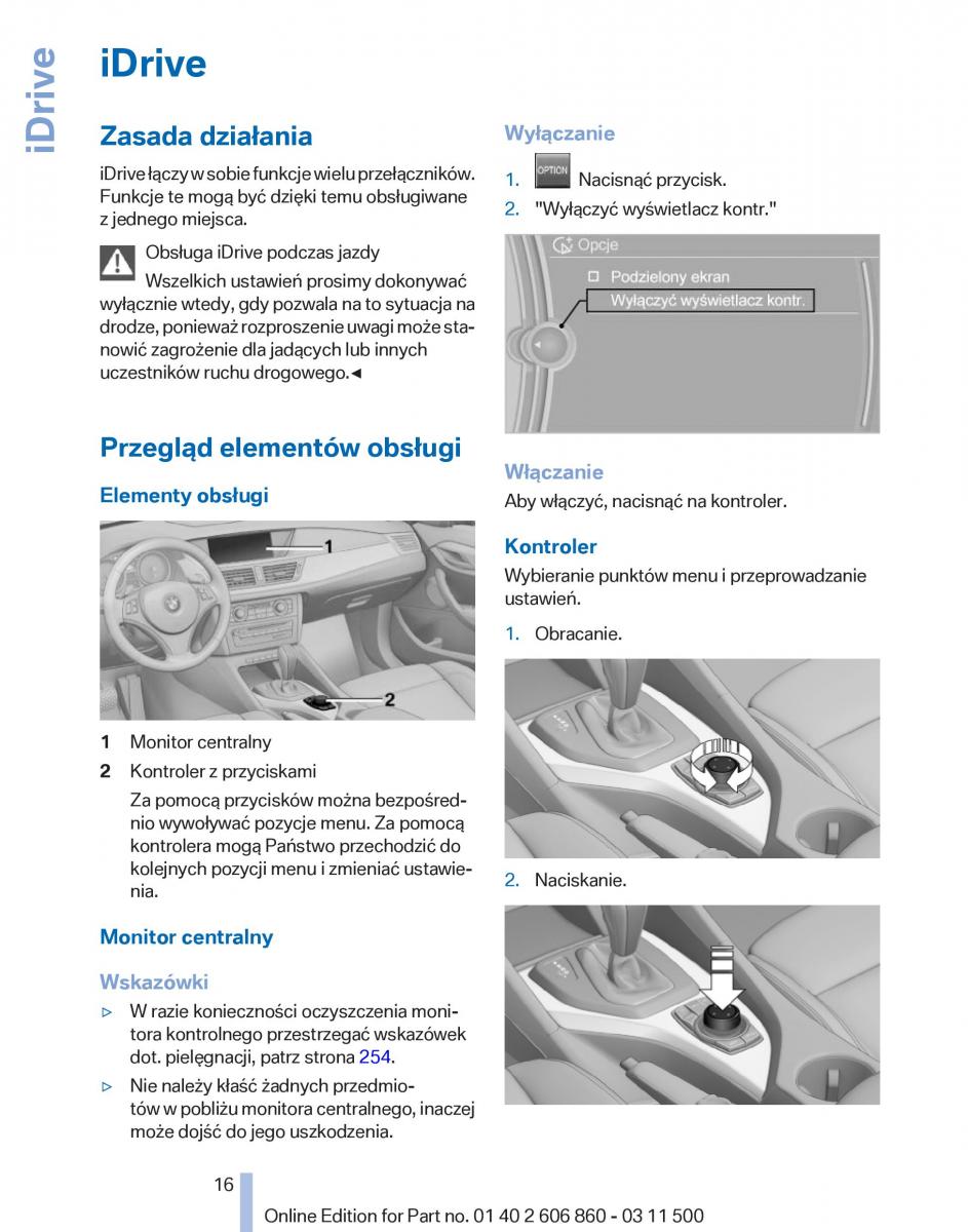 BMW X1 E84 instrukcja obslugi / page 16