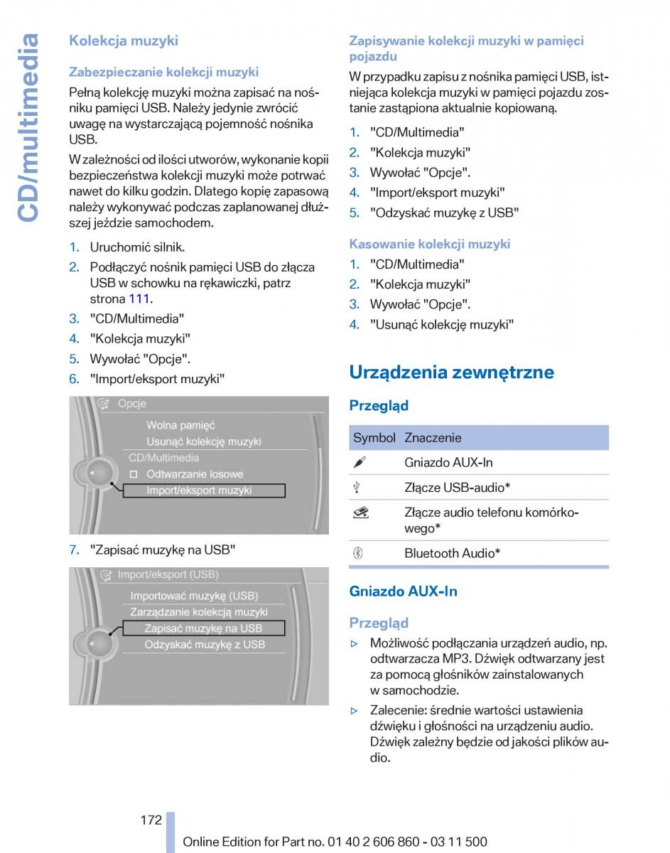 manual  BMW X1 E84 instrukcja / page 172