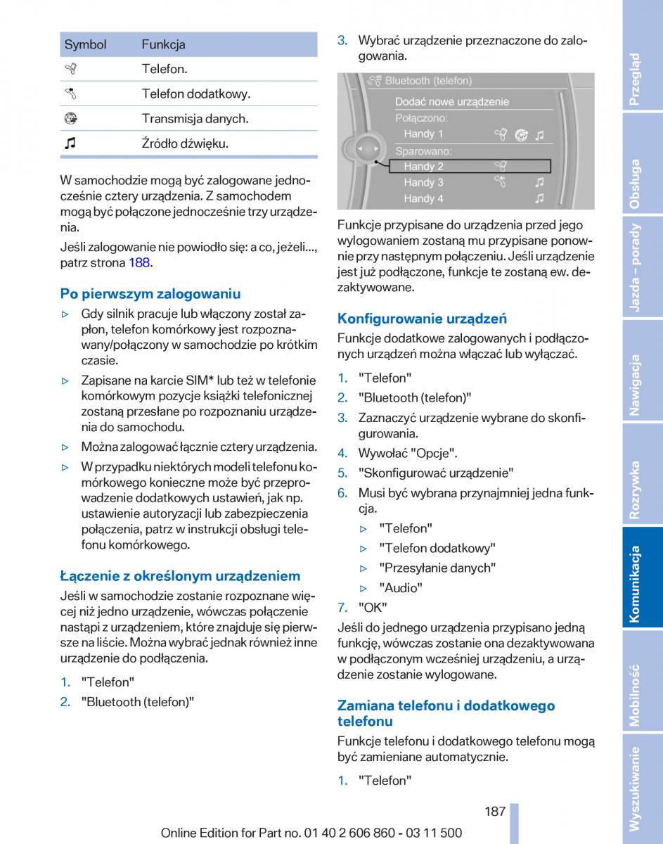 manual  BMW X1 E84 instrukcja / page 187