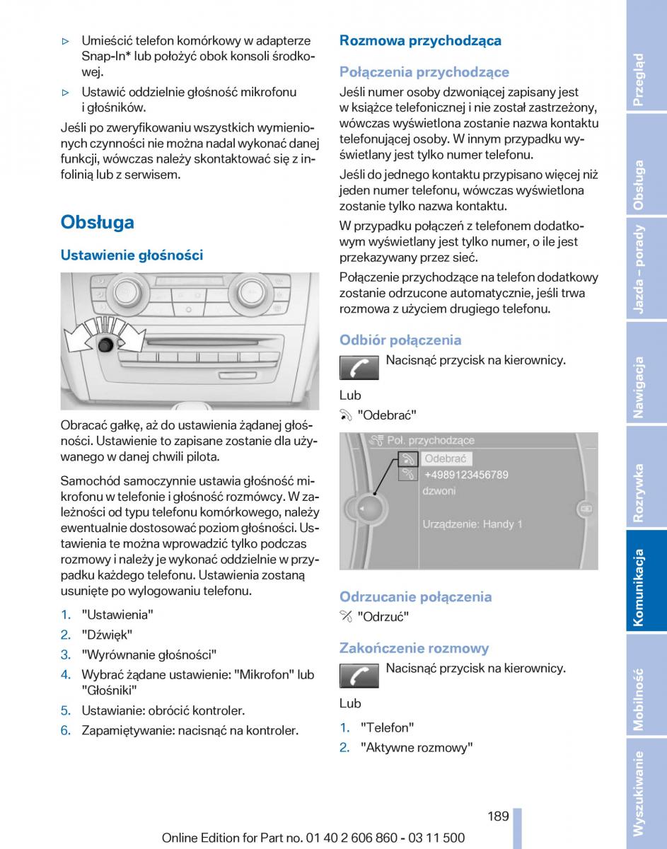 manual  BMW X1 E84 instrukcja / page 189