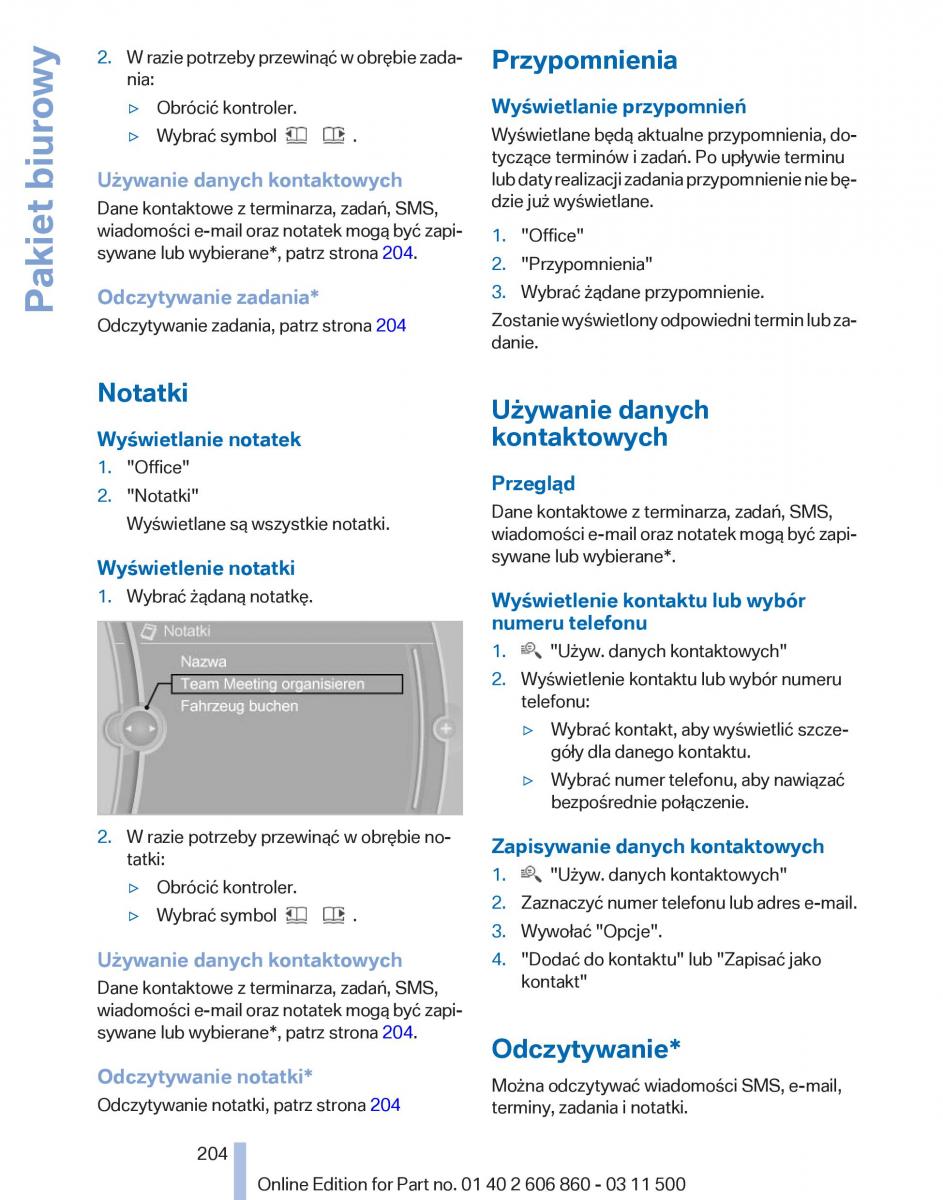 manual  BMW X1 E84 instrukcja / page 204