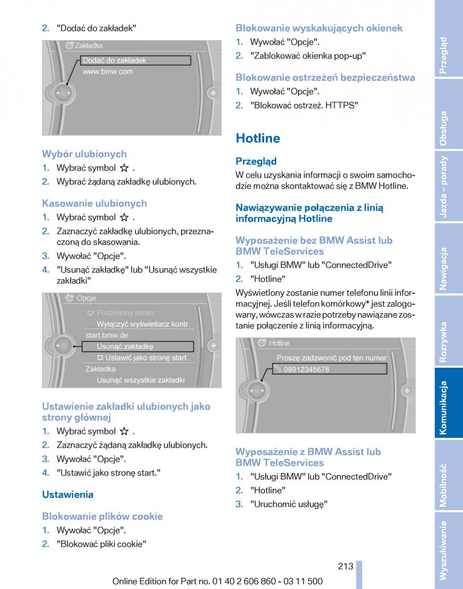 manual  BMW X1 E84 instrukcja / page 213