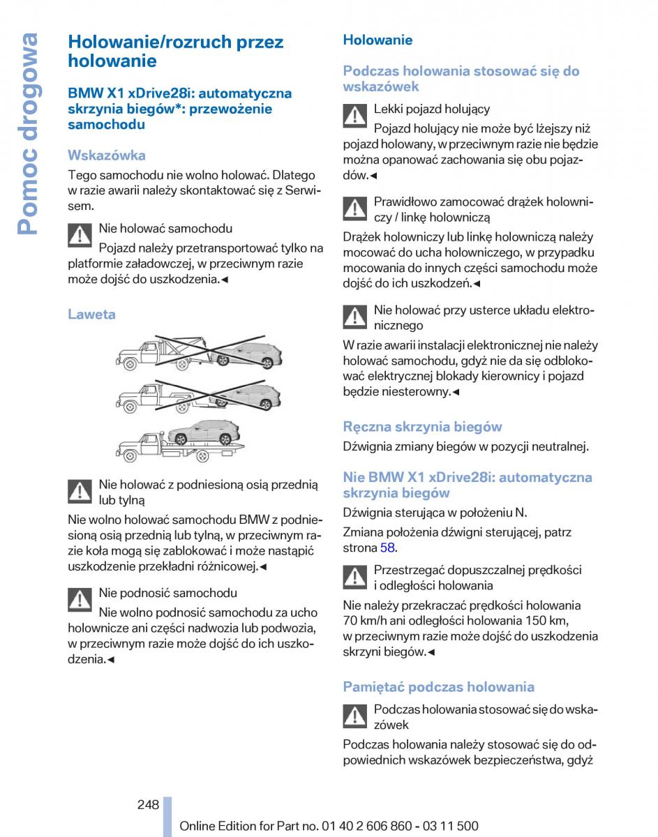 manual  BMW X1 E84 instrukcja / page 248