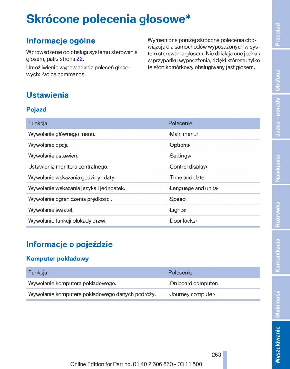 manual  BMW X1 E84 instrukcja / page 263