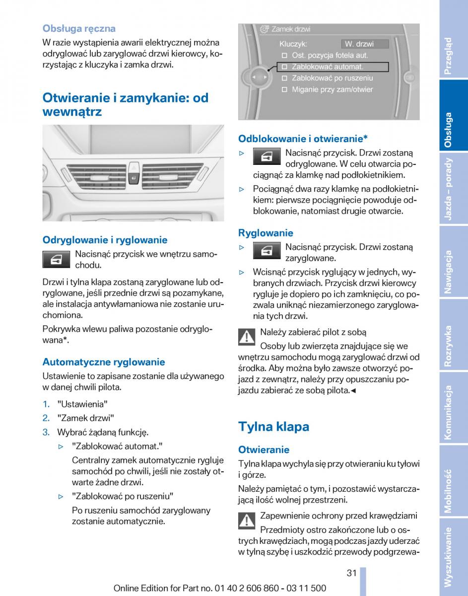 manual  BMW X1 E84 instrukcja / page 31