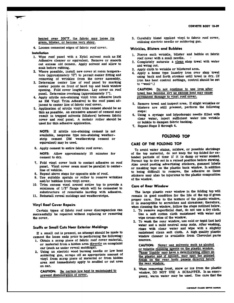 Chevrolet Corvette C3 owners manual / page 62