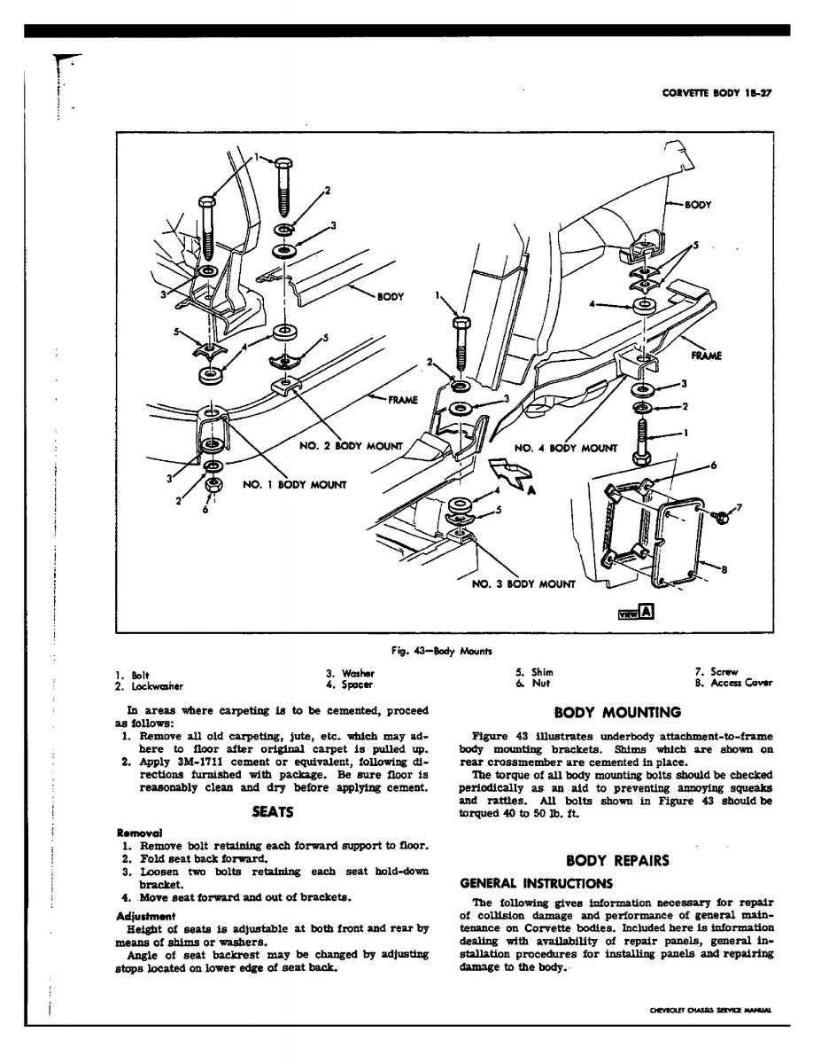 Chevrolet Corvette C3 owners manual / page 50