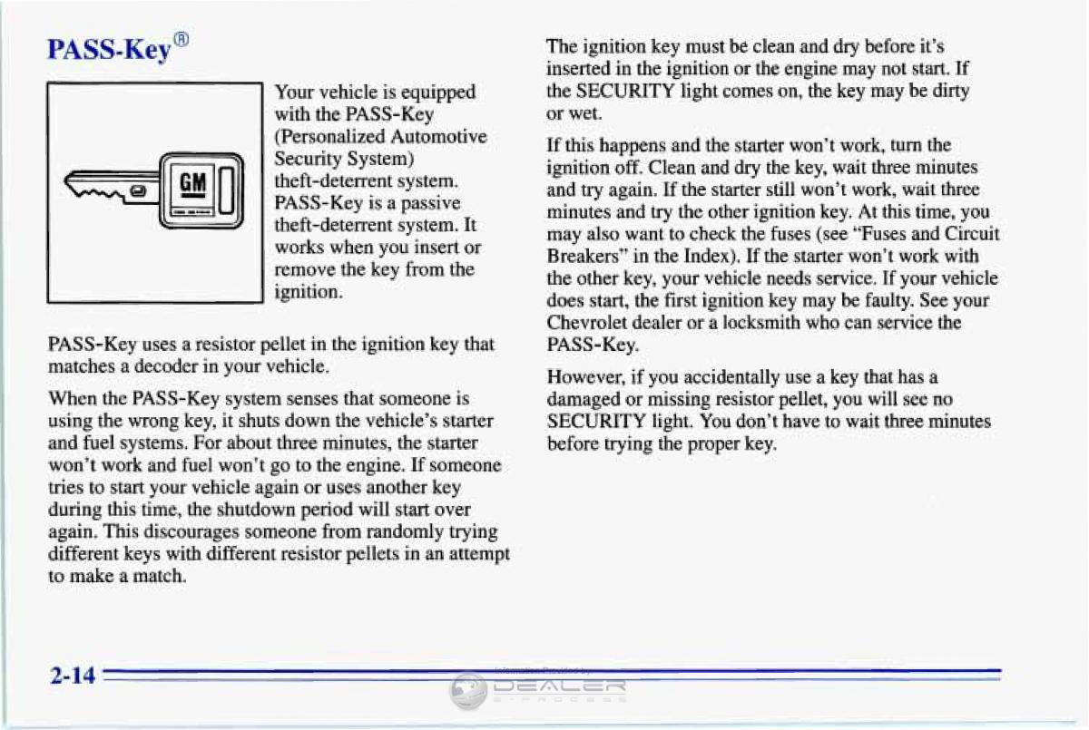 Chevrolet Corvette C4 owners manual / page 57