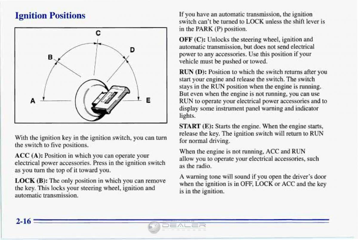 Chevrolet Corvette C4 owners manual / page 59