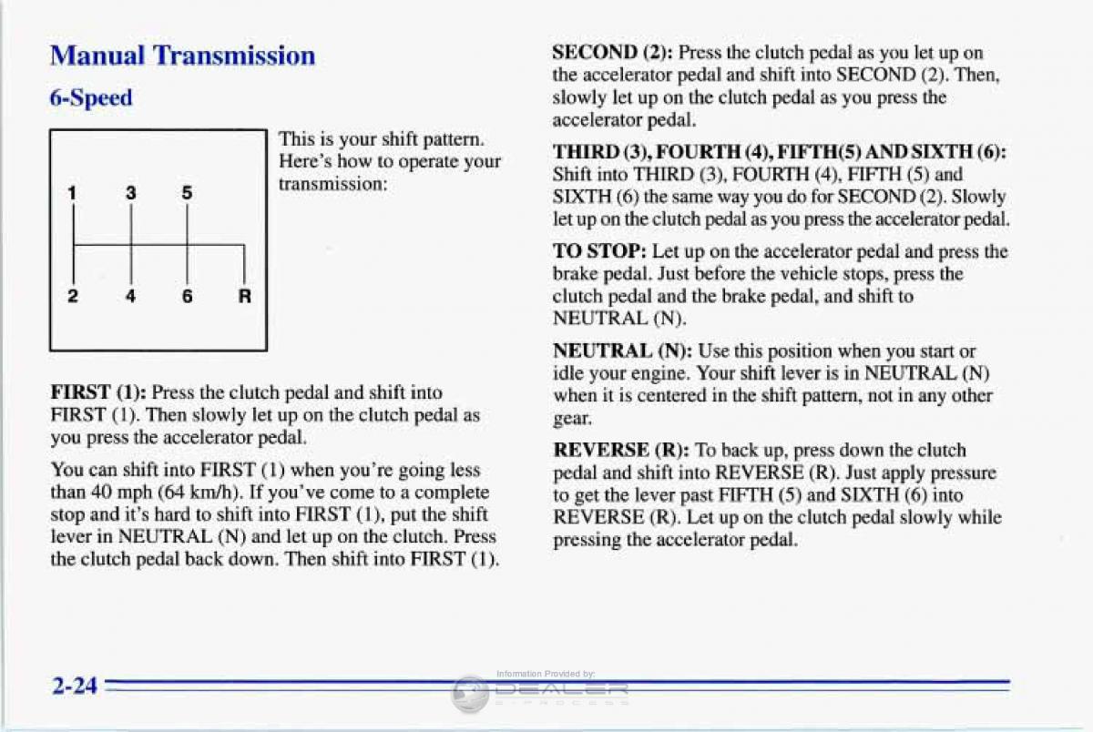 Chevrolet Corvette C4 owners manual / page 67