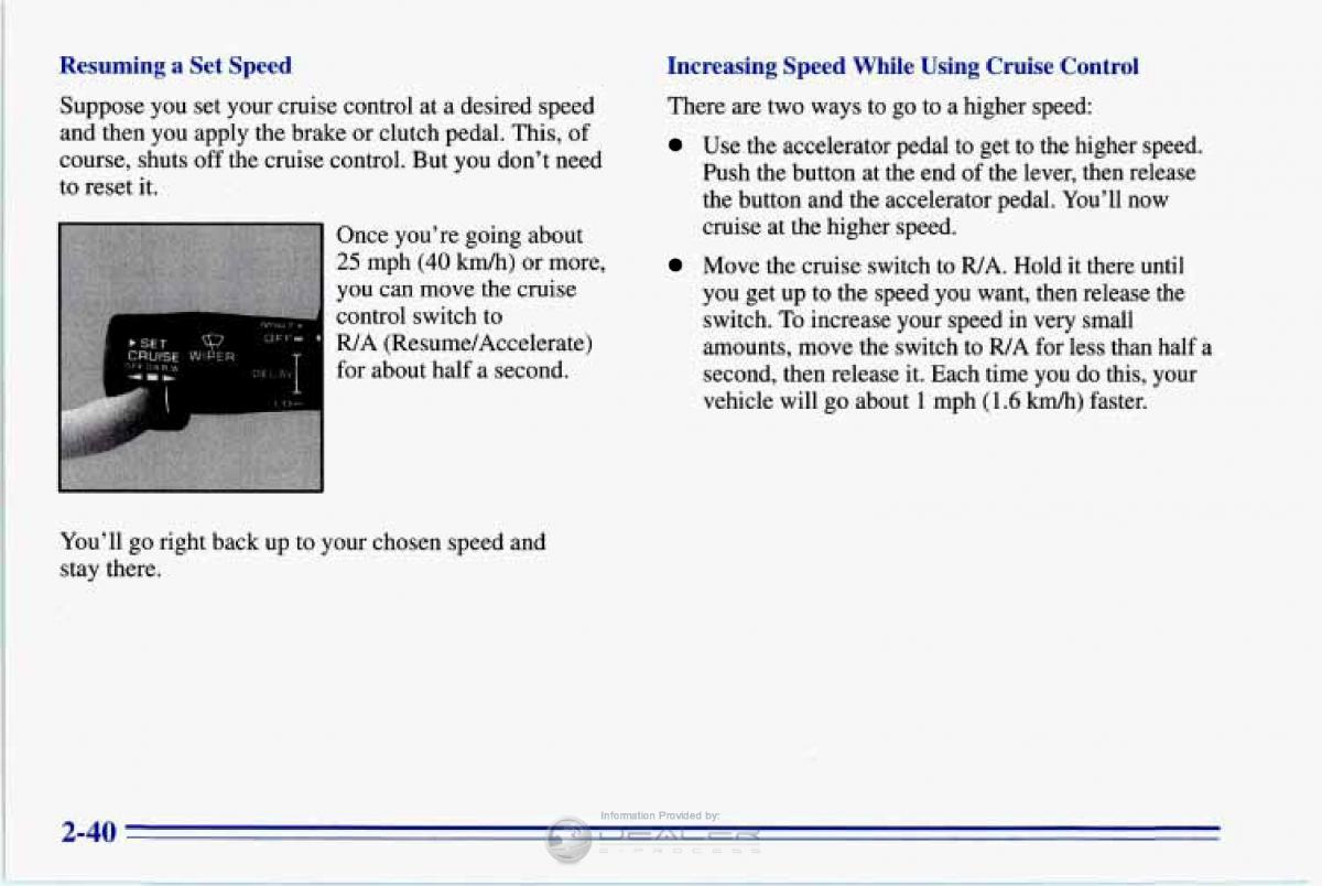 Chevrolet Corvette C4 owners manual / page 83