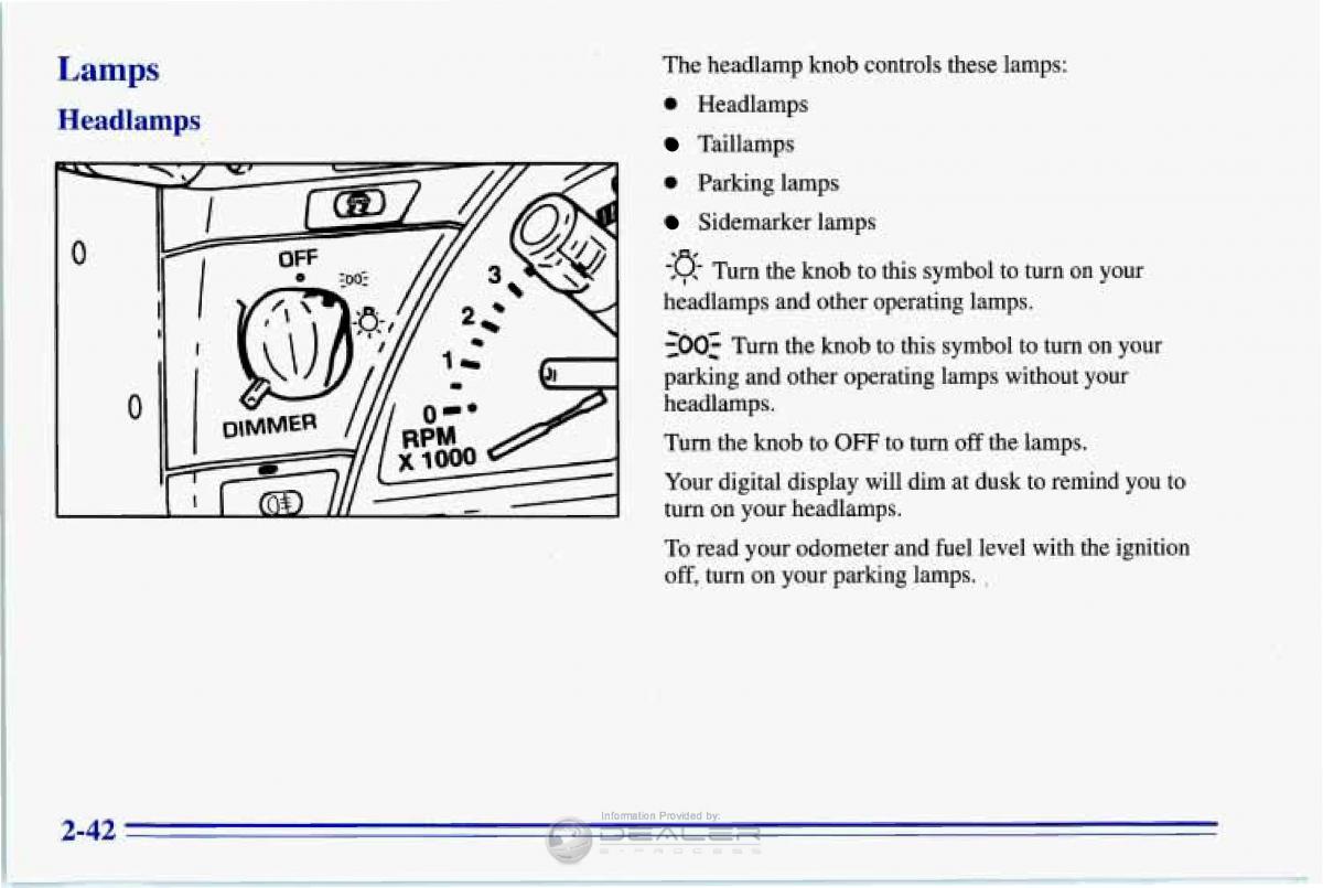 Chevrolet Corvette C4 owners manual / page 85