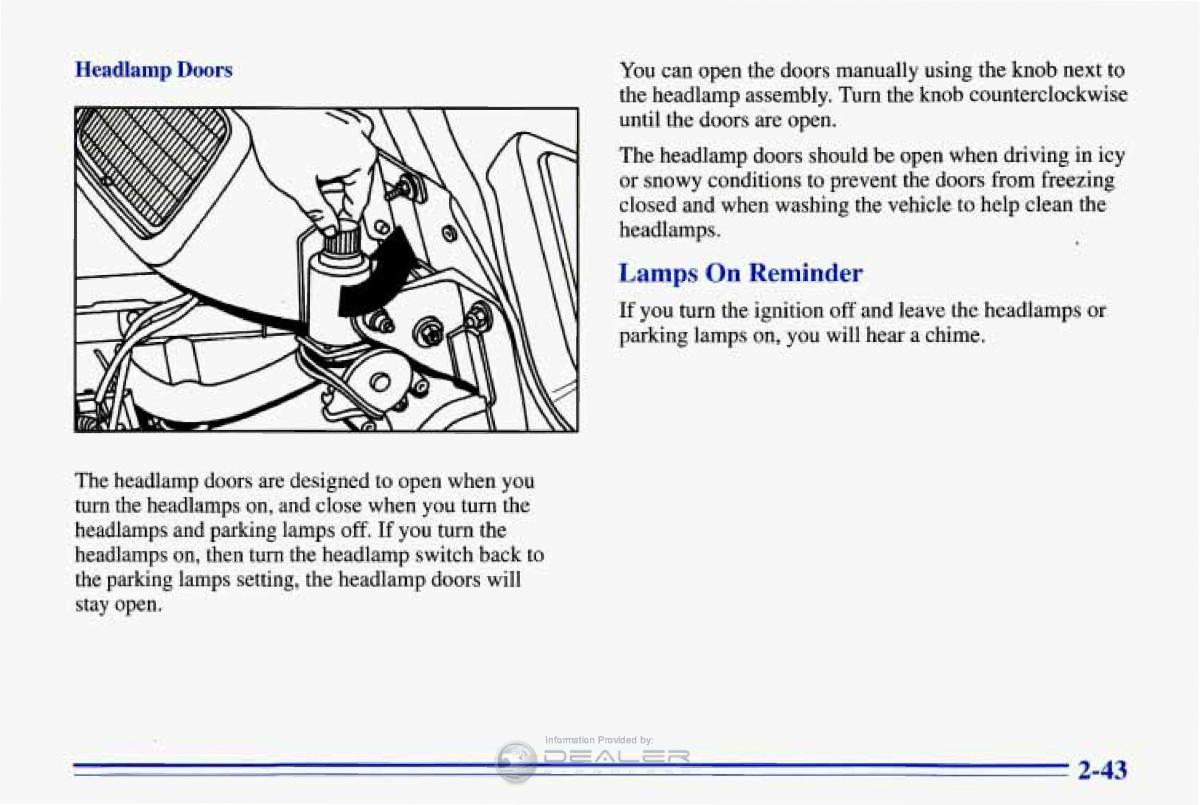 Chevrolet Corvette C4 owners manual / page 86