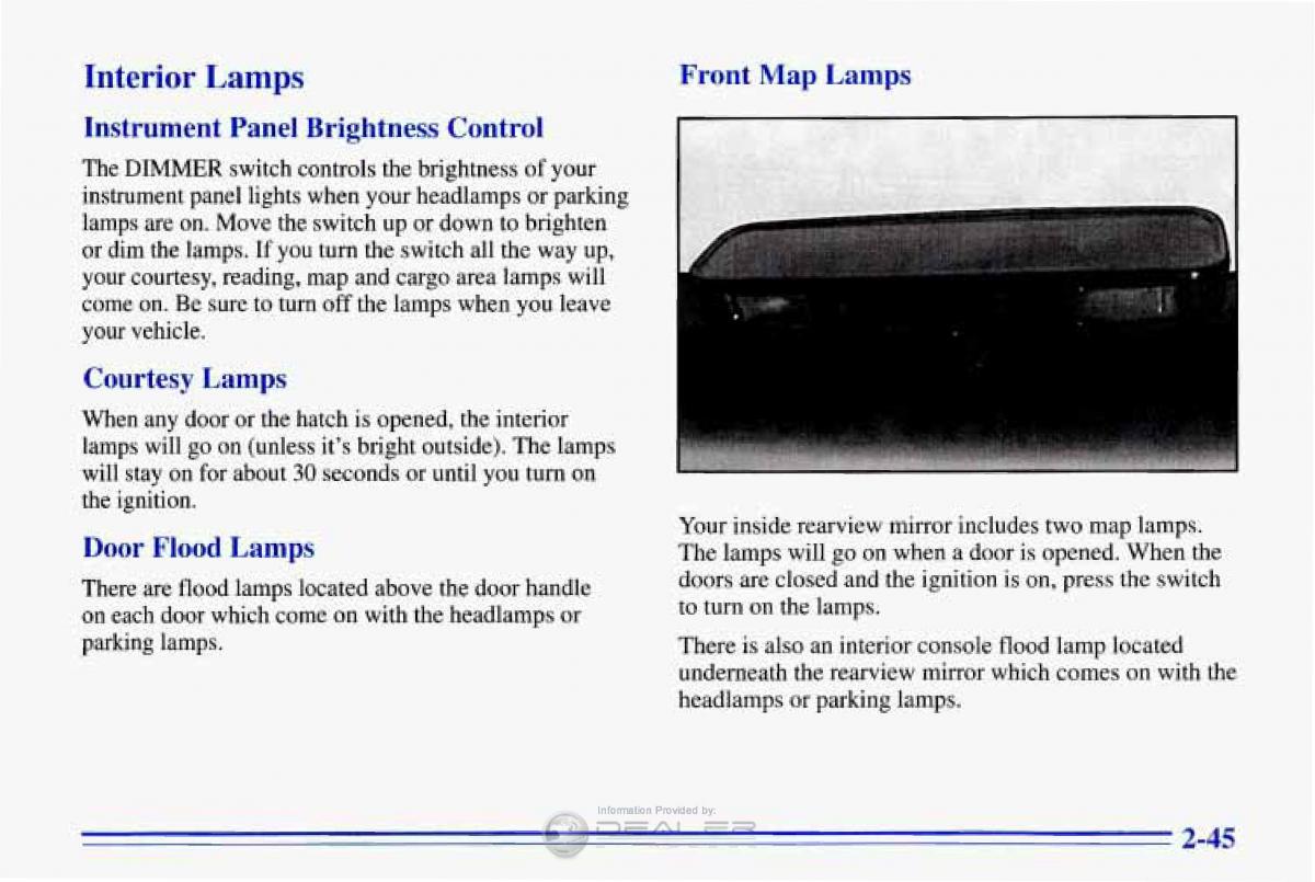 Chevrolet Corvette C4 owners manual / page 88