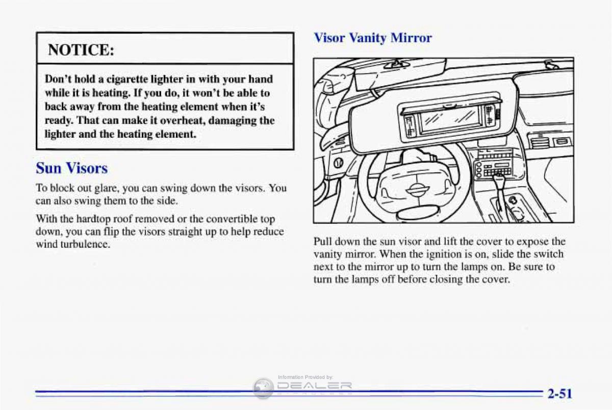 Chevrolet Corvette C4 owners manual / page 94