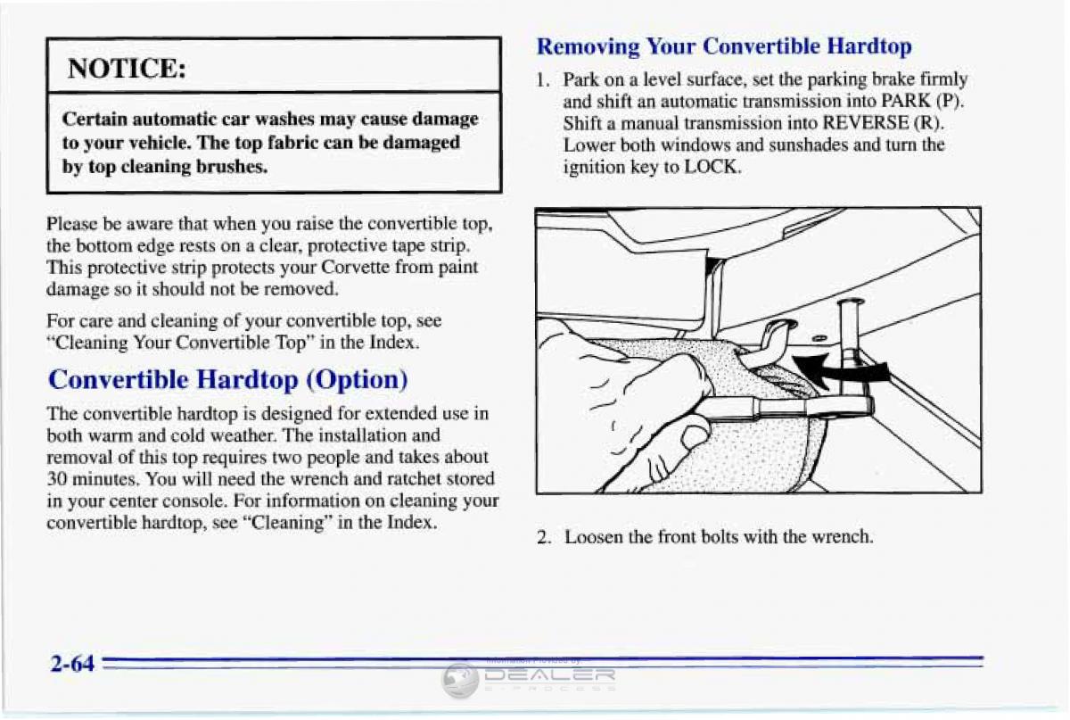 Chevrolet Corvette C4 owners manual / page 107