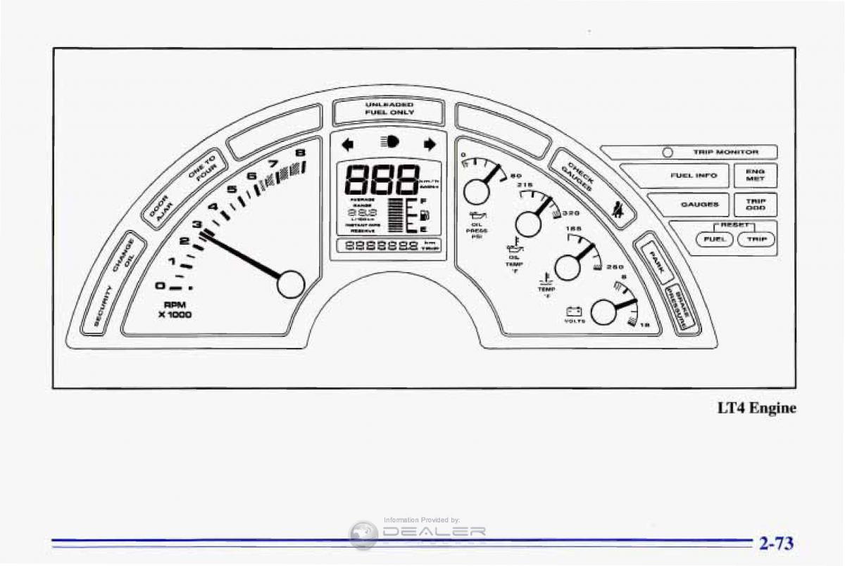 Chevrolet Corvette C4 owners manual / page 116