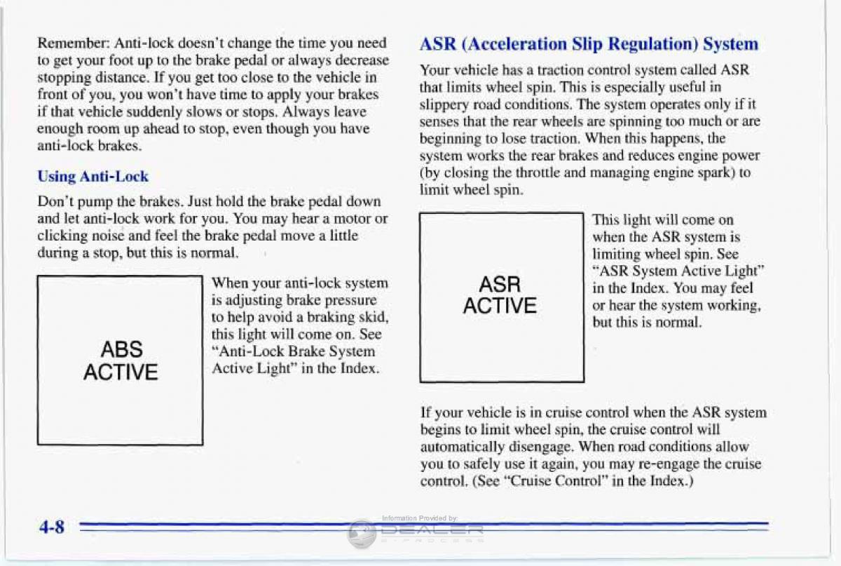 Chevrolet Corvette C4 owners manual / page 169