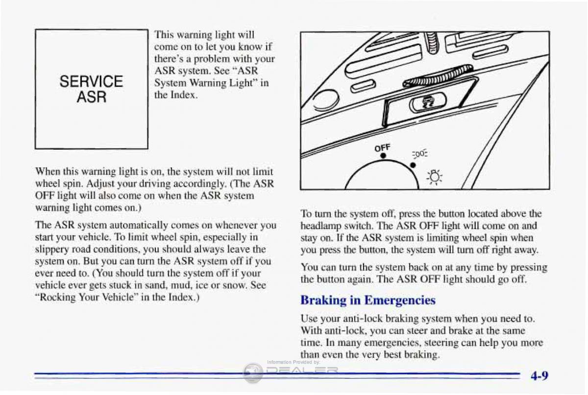 Chevrolet Corvette C4 owners manual / page 170