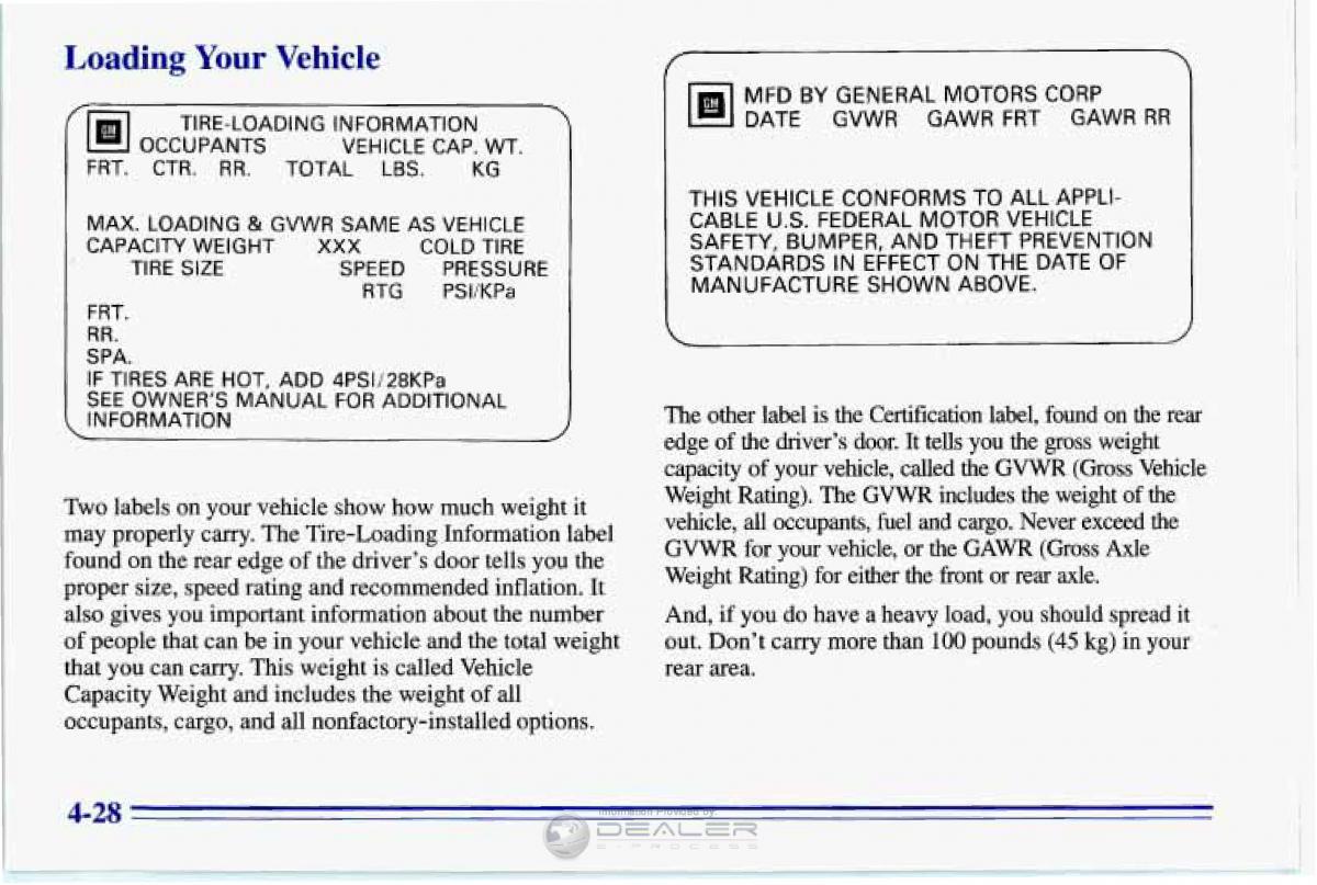 Chevrolet Corvette C4 owners manual / page 189