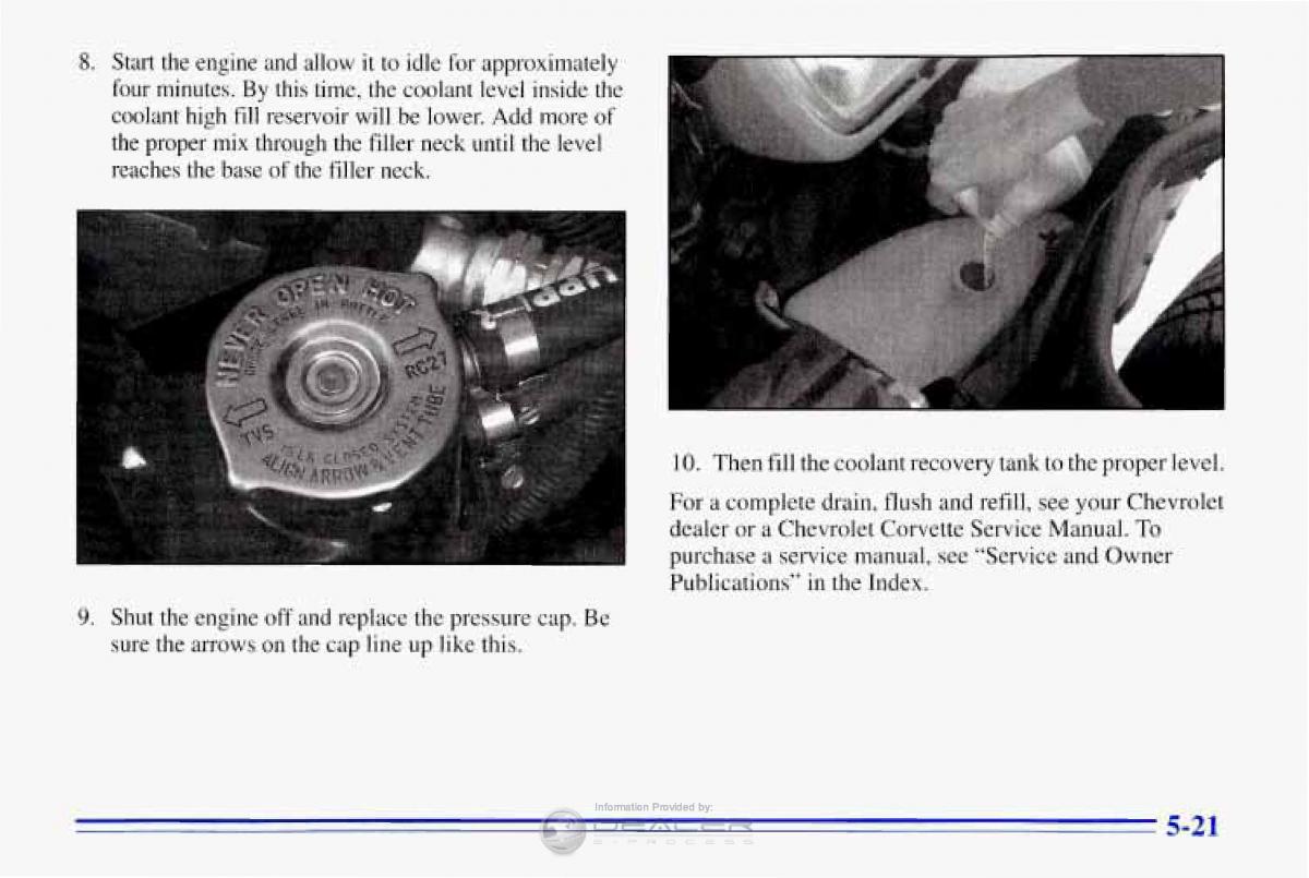 Chevrolet Corvette C4 owners manual / page 212