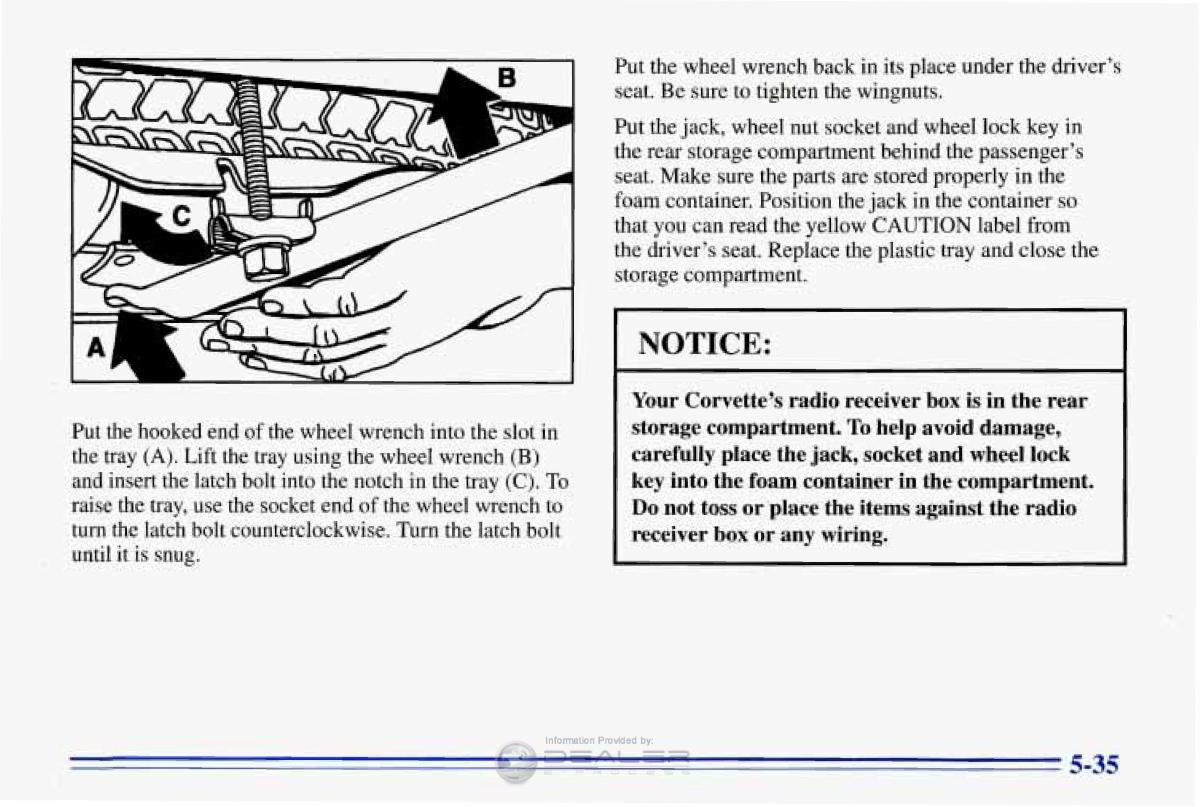 Chevrolet Corvette C4 owners manual / page 226